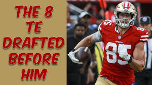 Who Were The 8 Tight Ends Drafted Before George Kittle Where Are They Now Youtube George kittle contract and salary cap details, full contract breakdowns, salaries, signing bonus, roster bonus a visual look at how george kittle ranks across the league, conference, division, and team.