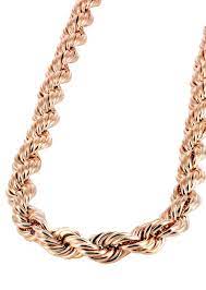 Rope chain chain,both comfortable and chic,promotional discounts,authentic merchandise,flagship quality, low price. 14k Rose Gold Chain Hollow Mens Rope Chain Frostnyc