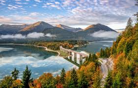 Wallpaper Road Autumn Forest Mountains Bridge Lake Germany Bayern Germany Bavaria Bavarian Alps The Bavarian Alps Reservoir The Sylvenstein Dam Lake Sylvenstein Images For Desktop Section Pejzazhi Download Looking for a bit stunning yet unique for your desktop? sylvenstein dam lake sylvenstein