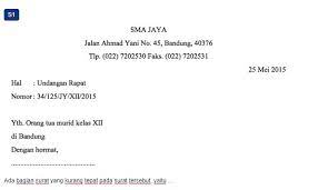 Ketentuan penulisan alamat surat bagian dalam adalah sebagai berikut. Contoh Soal Menulis Surat Undangan Rapat