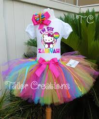 Hello Kitty Birthday Dress For 1 Year Old Hello Kitty Personalized Birthday Tutu Set Rainbow Hello Kitty Tutu Hello Kitty Birthday Hello Kitty Party