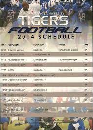 2014 Tennessee State University Football Schedule Tennessee State University Alma Mater University