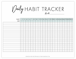 1 2 3 4 5 6 7 8 9 10 11 12 13 14 15 16 17 18 19 20 21 22 23 24 25 26 27 28 29 30 31 day habit habit tracker jan feb mar apr may jun july aug sep oct nov dec habit. 21 Printable Habit Trackers Tips To Change Your Life Onedesblog