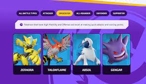 In pokemon unite, there is a specific set of pokemon that are meant to play certain roles. 67pjclqsncxolm