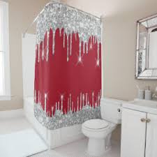 Our shower curtains are available in a huge selection of patterned, textured and designed options. Red And Silver Bathroom Accessories Zazzle