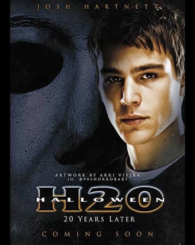 via @90sHorrorArt) Steve Miner's HALLOWEEN - H20 [1998] Official character  poster for “John Tate”, played by Josh Hartnett!