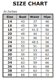 Dress Size Chart Cheapmotherofthebridedresses