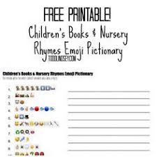Free Printable Children S Books Nursery Rhymes Emoji Pictionary Free Baby Shower Games Printable Baby Shower Games Baby Shower Game Gifts
