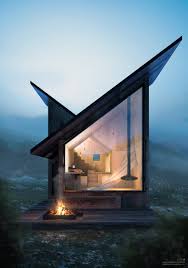 Mountain Refuge Is A Concept For A Tiny Cabin That Could Be Built Anywhere In 2020 Architecture Tiny Cabin Modular Cabins