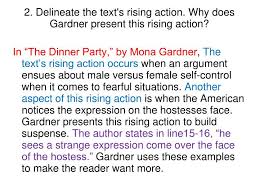 They are seated with their guests—army officers and government attachés and their wives, and a visiting american naturalist—in their spacious dining room, which has a … Gender Stereotypes In The Dinner Party By Mona Gardner Allplacesmap Com