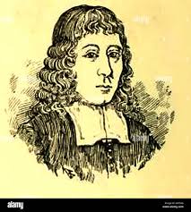 A portrait of Nathaniel Stringer 17th century inventor of an early system  of shorthand as an old man. A writing Master by trade and author of 'Rich  redivivus, Mr Jeremiah Rich's shorthand