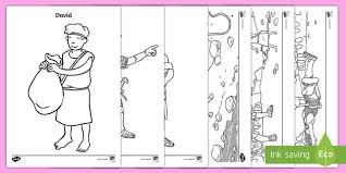 What is their favorite part of the story? David And Goliath Story Colouring Sheets