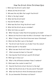 8 Worksheets On Reading In 2020 Grinch Christmas Trivia Christmas Classroom