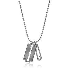 Mcq Alexander Mcqueen Razor Safety Pin Pendant Necklace Safety Pin Pendant Safety Pin Jewelry Ball Chain Necklace