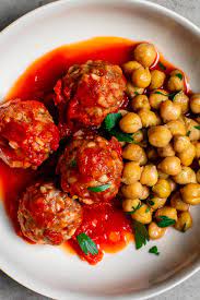 Spicy Meatballs With Chickpeas Recipe Recipe Spicy Meatballs Recipes Beef Recipes