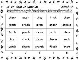 Roll It Read It Color It Digraph Ch Words