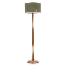 Crafted of metal, this floor lamp strikes a streamlined arched silhouette on a round pedestal base. Modern Oak Floor Lamp Wooden Floor Lamp Handmade In The Uk