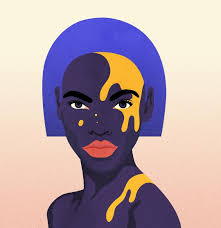 Blue Hair And Yellow Dots Illustration Petraerikssonstudio Colour Portrait Graphic Design Jobs Illustration Illustration Art