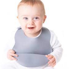 Matchstick Monkey Baby Pick Silicone BPA-Free Waterproof Baby Bib With Food  Catcher, Gray Blue Weaning Set