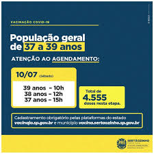 Agendar a vacinação dos seus cidadãos dar transparência as filas de agendamento e cidadãos vacinados Vacinacao Covid 19 Agenda Para 37 A 39