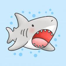Cute Shark Cartoon Hand Drawn Style Cute Cartoon Drawings Cute Shark Cute Animal Drawings