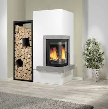 Oranier Kaminofen Mit Verkleidung Club Warmeplus Umrandung Granit Syenit Korpus Stahl Schwarz Rechts Mit Holzregal Stahl Schwa Kaminbausatz Kaminofen Kamin