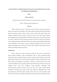 Pdf Fungsi Hukum Administrasi Negara Dalam Menciptakan Good Goverment Di Indonesia