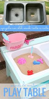 Make A Kids Sand And Water Table For Outdoor Sensory Play From An Old Sink Tutorial From Tattered And Inked On R Outdoor Kids Kids And Parenting Kids Playing