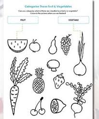 Fruit And Vegetable Categoriser Kindergarten Worksheets Kindergarten Worksheets Printable Preschool Worksheets