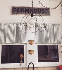 Grey and white striped kitchen curtains. Valance Kitchen Valance Ticking Valance Flat Valance Etsy Farmhouse Curtains Farmhouse Kitchen Curtains Kitchen Valances