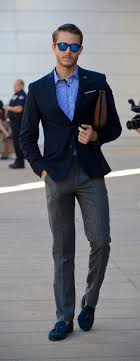 Black Blazer Grey Pants Blue Shirt I Am Galla Nyfw 2 Mens Outfits Mens Fashion Edgy Mens Fashion