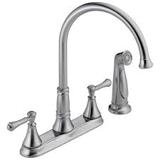 Delta® electronic faucet limited warranty all parts and finishes of the delta® faucet are warranted to the original consumer purchaser to be free from defects in material & workmanship for a period of 5 years. Two Handle Kitchen Faucet With Spray 2497lf Ar Delta Faucet