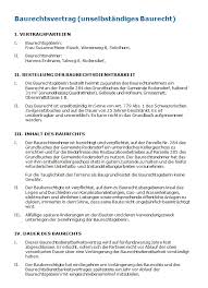 Welche vertragsparteien haben ein lebenslangen wohnrecht? Baurechtsvertrag Mit Unselbstandigem Baurecht Muster Zum Download