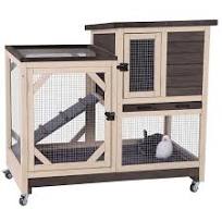 Aivituvin-XZ7001 Large Indoor Rabbit Hutch with Pull out Tray(No Wire Mesh  on the Tray)