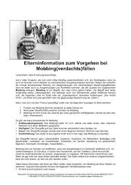Übermäßige strenge begünstigt mobbing in zweifacher hinsicht. Elterninformation Zum Vorgehen Bei Mobbing Verdachts Fa Llen