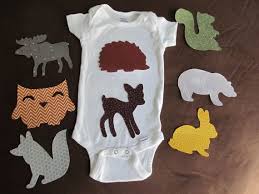 Woodland Baby Shower Onesie Making Kit For Onesie Station Includes 8 Iron On Appliques Baby Shower Onesie Baby Shower Crafts Baby Shower Woodland