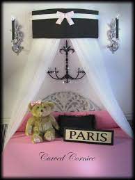 Cornice Curved Bed Canopy Valance With Bow And Band And White Curved Bed White Sheer Curtains Princess Room Decor