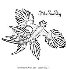 Children are protected by guardian angel coloring page from church category. Graphic Blue Sea Slug Glaucus Atlanticus Blue Sea Slug Drawn In Line Art Style Blue Dragon Sea Angel Vector Ocean Canstock
