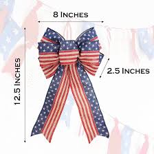 Amazon.com: 6 lazos patrióticos para decoraciones del 4 de julio, lazo de  corona patriótica de arpillera, suministros de fiesta patriótica, lazo de  ...