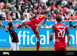 Toronto FC defender Adrian Cann (12) and Los Angeles Galaxy forward Tristan  Bowen (17) battle for control of the ball at BMO Field in Toronto, Ontario.  (Credit Image: © Anson Hung/Southcreek Global/ZUMApress.com
