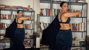 Ponniyin Selvan star Sobhita Dhulipala looks sizzling hot in shimmery blue  saree, photos go viral