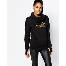 Black And Gold Sweater Women S Puma Gold Logo Hooded Sweatshirt Sweatshirts Hooded Sweatshirts Sweatshirts Women