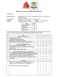 Borang penilaian keberkesanan latihan (pkl) ini perlu diisi oleh pegawai tertinggi di tempat bertugas guru yang menghadiri kursus berkenaan dan sila klik item di bawah ini untuk download format borang inventori peserta kursus pusat latihan teknologi maklumat (plptm) tahun 2017. Borang Penilaian Keberkesanan Bengkel