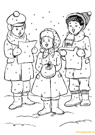 Frosty and the one horse open sleigh had nothing to do with christmas? Carols Choir For Christmas Coloring Pages Christmas Coloring Pages Coloring Pages For Kids And Adults