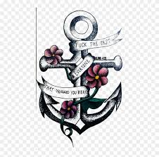 As an anchor will prevent a ship from drifting away, it represents stability and the grounded nature of one's personality. Anchor Tattoos Png Transparent Images Anchor Tattoos With Flower Designs Clipart 576846 Pikpng