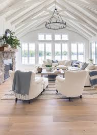 City people definitely have a romanticized image of muskoka, says designer michael angus. Lake House Blue And White Living Room Decor The Lilypad Cottage