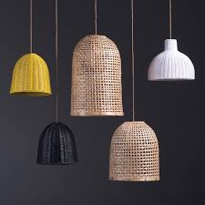 Thin metal base supports angular accent pieces while rectangle shade completes the geometric look. Bell Citron Rattan Lamp Shade Citta Design Rattan Lamp Pendant Light Rattan Lampshade