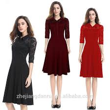 2017 New Design 1 2 Sleeve Fashion Kitenge Ladies Smart Casual Dress With Shirt Collar Knee Length Skater Dress Dresses Smart Casual Dress