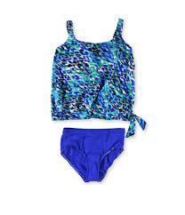 Swim Solutions Womens Side Tie High Waist 2 Piece Tankini