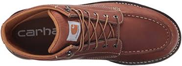 Made with the warehouse and construction site in mind, these work boots give you the highest level of toe protection. Carhartt Men S 6 Waterproof Moc Toe Casual Wedge Work Boot Tan 9 5 W Us Pricepulse